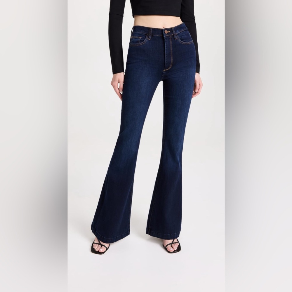 DL1961 Rachel Ultra High Rise Dark Blue Flare Jeans - Size 25